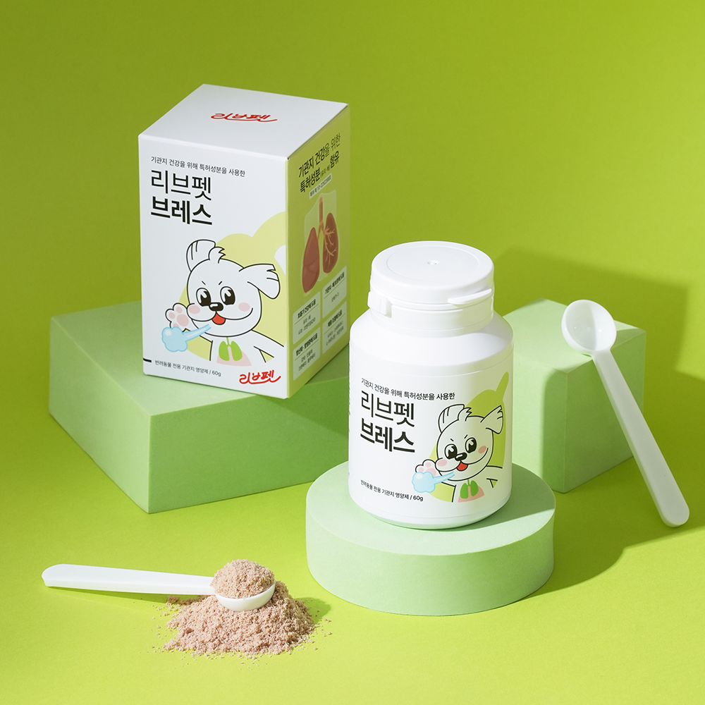 리브펫 브레스 고양이 강아지 기관지 영양제 협착증 감기 기침 켁켁거림 60g, 1개