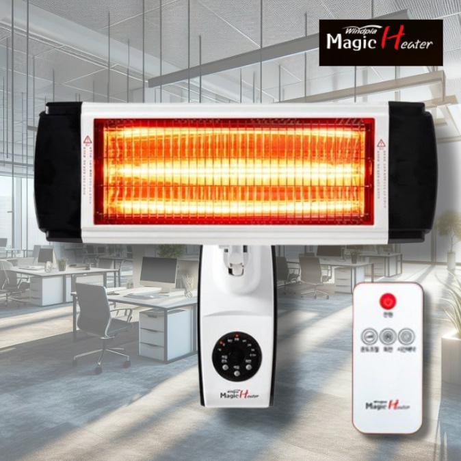 리모컨 벽걸이 난로 에코 전기 히터 화장실 온열기 욕실용 히터