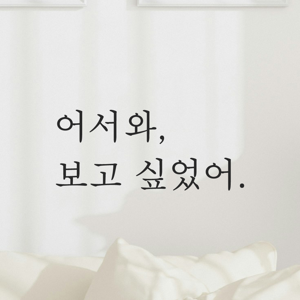 인테리어 매장 가게 카페 집 현관문 레터링 스티커 어서와 보고 싶었어 L-095S 검정 이미지 8