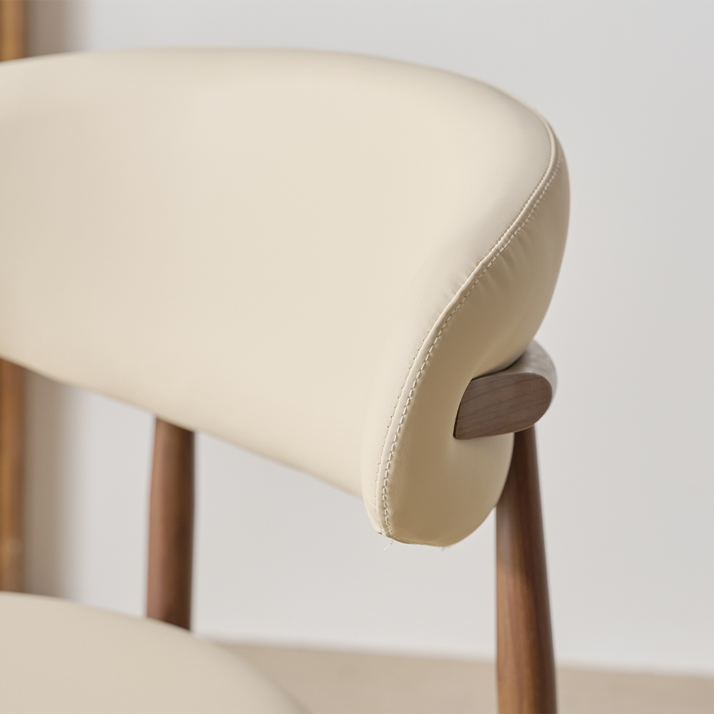 솔리브 편한 식탁의자 실리콘 가죽 다이닝체어 테이블의자 아이보리