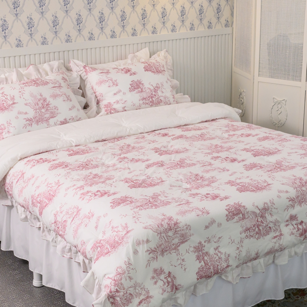 순면이불 명화 뜨왈 트왈 빈티지 디자인 가을 겨울 프릴 핑크 차렵이불 SS