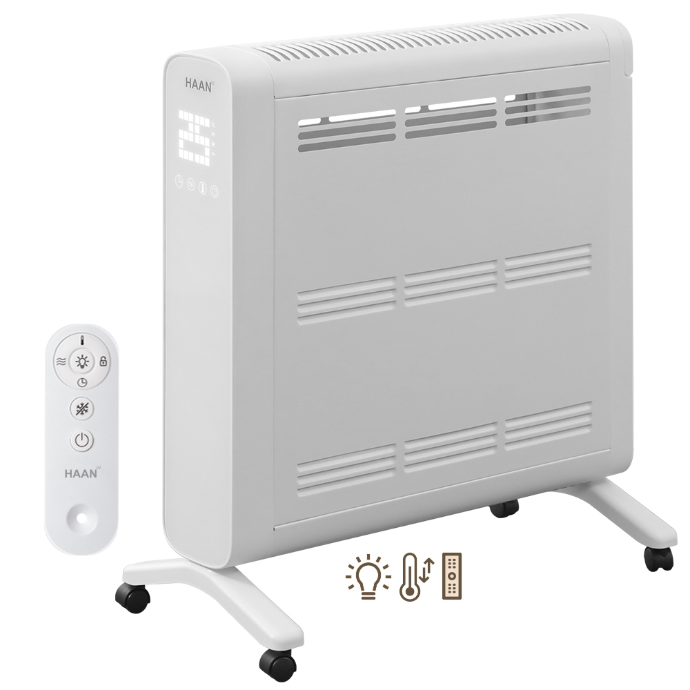 한경희 가정용 거실 저소음 슬림 컨벡션 히터 리모컨 무드등