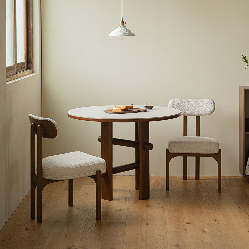 마렛 원목 원형 포세린 세라믹 테이블 1000