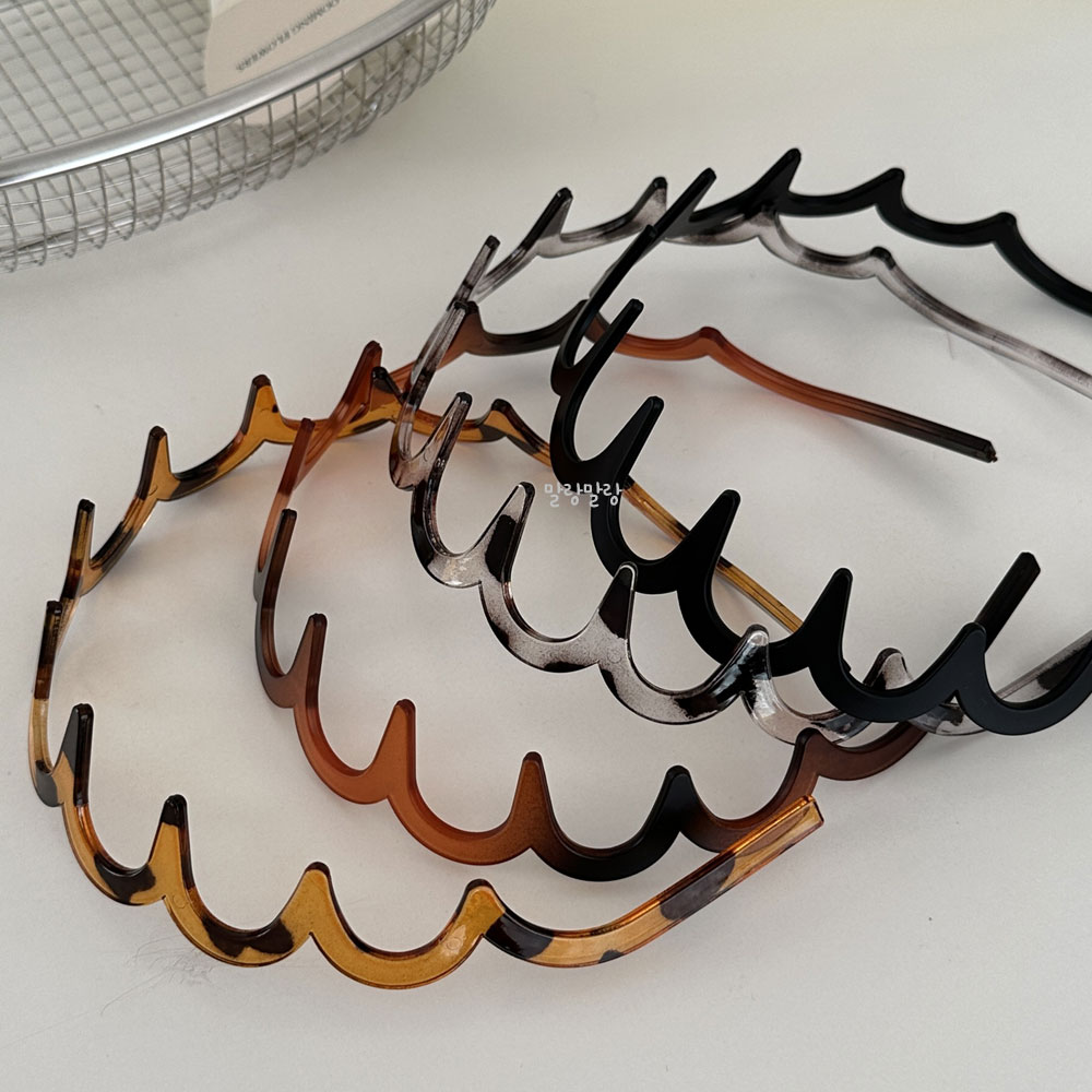 호피 블랙 안아픈 이빨 머리띠 얇은 세안 헤어밴드