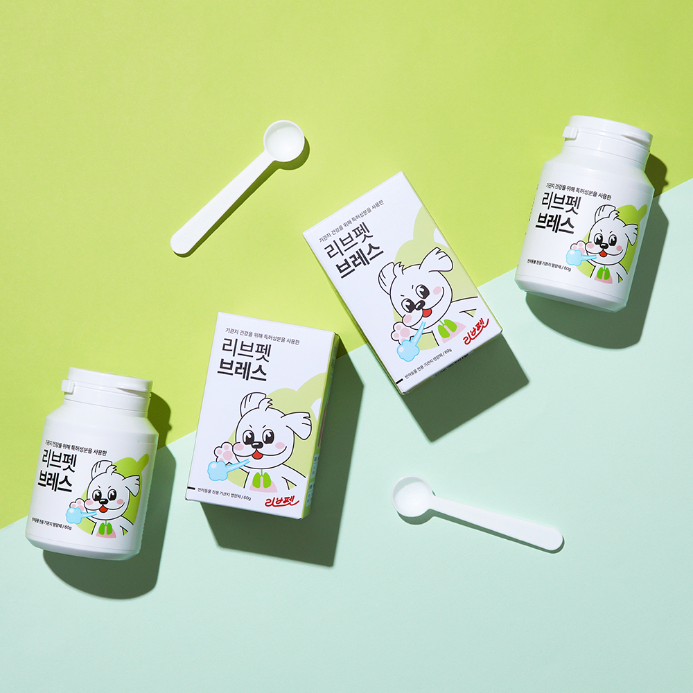 리브펫 브레스 고양이 강아지 기관지 영양제 협착증 감기 기침 켁켁거림 60g, 1개