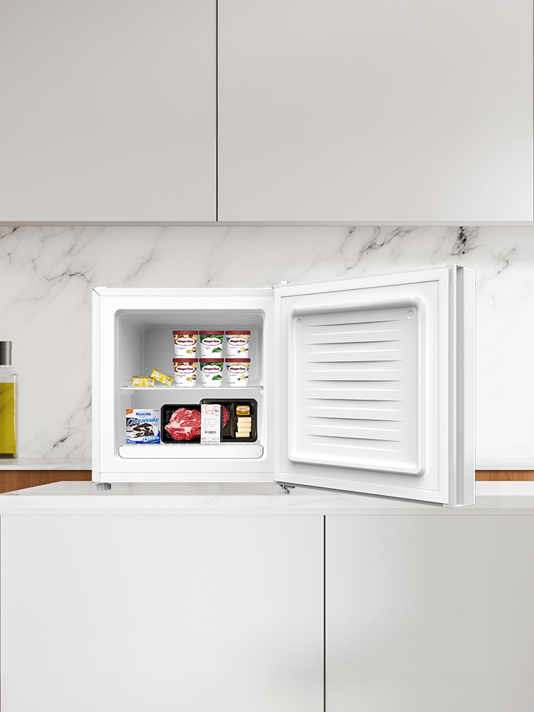 더함 소형 미니 냉동고 스탠드 서랍형 냉동고 글래스 화이트 31L