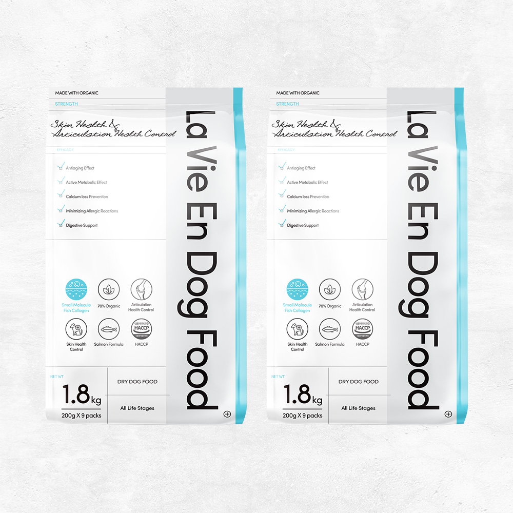 라비앙독 강아지 사료 가수분해 피부 눈물 알러지 개 애견 연어, 1.8kg, 2개