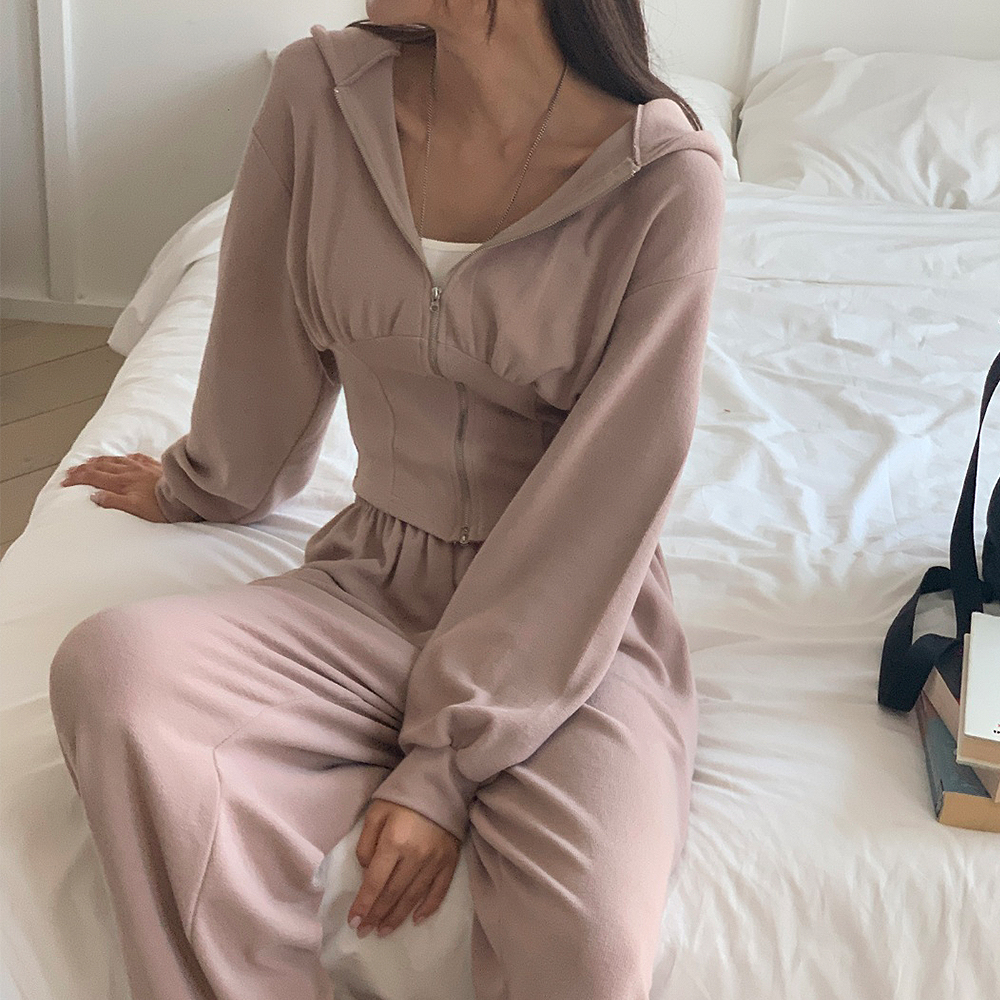 레이온 편한 고무줄 바지 일자 와이드 여성통바지 - 상세 이미지 2