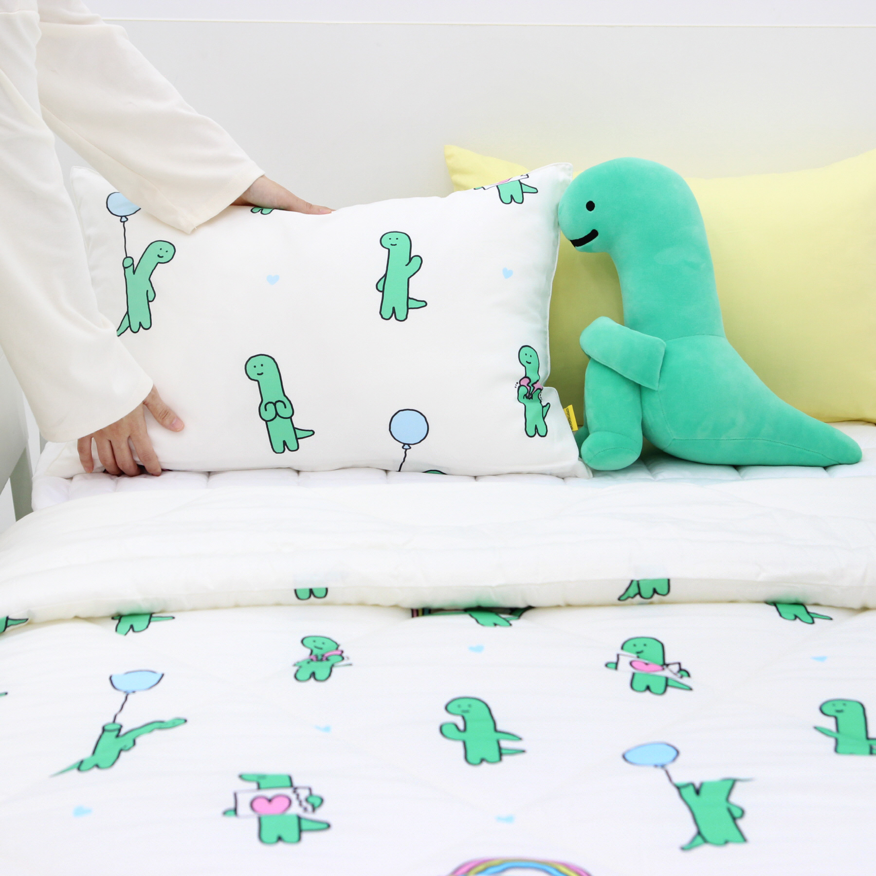 조구만 면모달 차렵이불 베개커버 침구세트 스카이