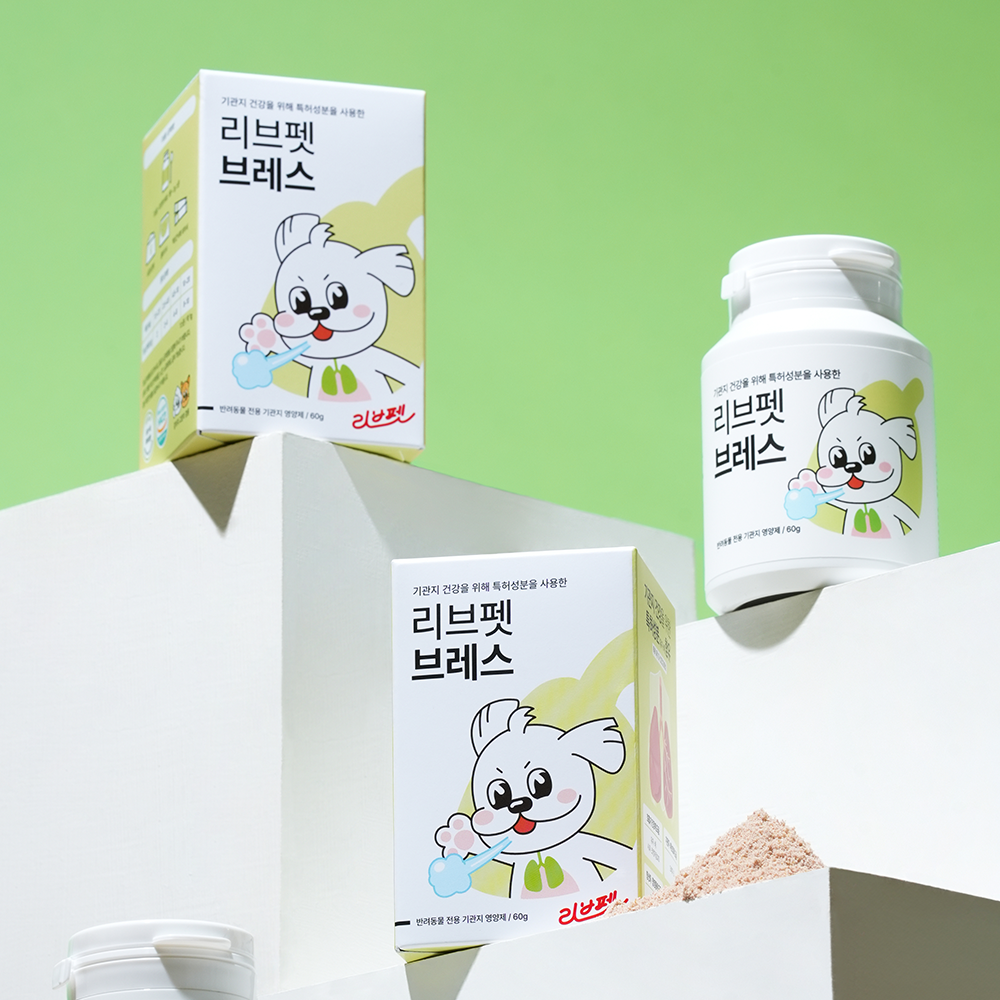 리브펫 브레스 고양이 강아지 기관지 영양제 협착증 감기 기침 켁켁거림 60g, 1개