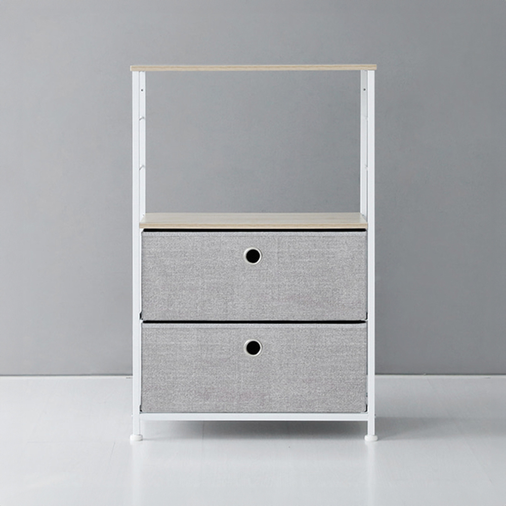 NOVEN 패브릭 서랍장 560860 550x300x855mm, 2단, 라이트그레이 7893.6661 이미지 1