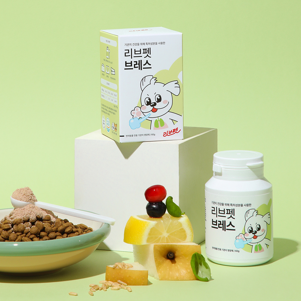 리브펫 브레스 고양이 강아지 기관지 영양제 협착증 감기 기침 켁켁거림 60g, 1개