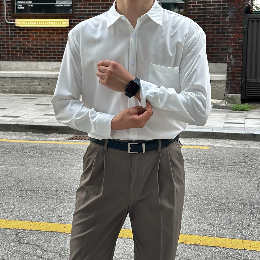 남자 구김없는 링클프리 셔츠 남방 스판 빅사이즈 와이셔츠 - 상세 이미지 4