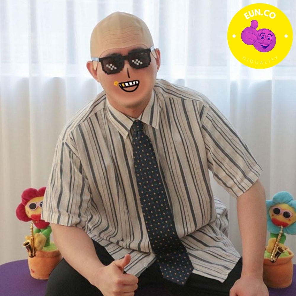 탈모 가발 대머리 개그맨 유튜브 웃음참기 실리콘 가면 친구 웃기기 마빡이 - 상품 이미지