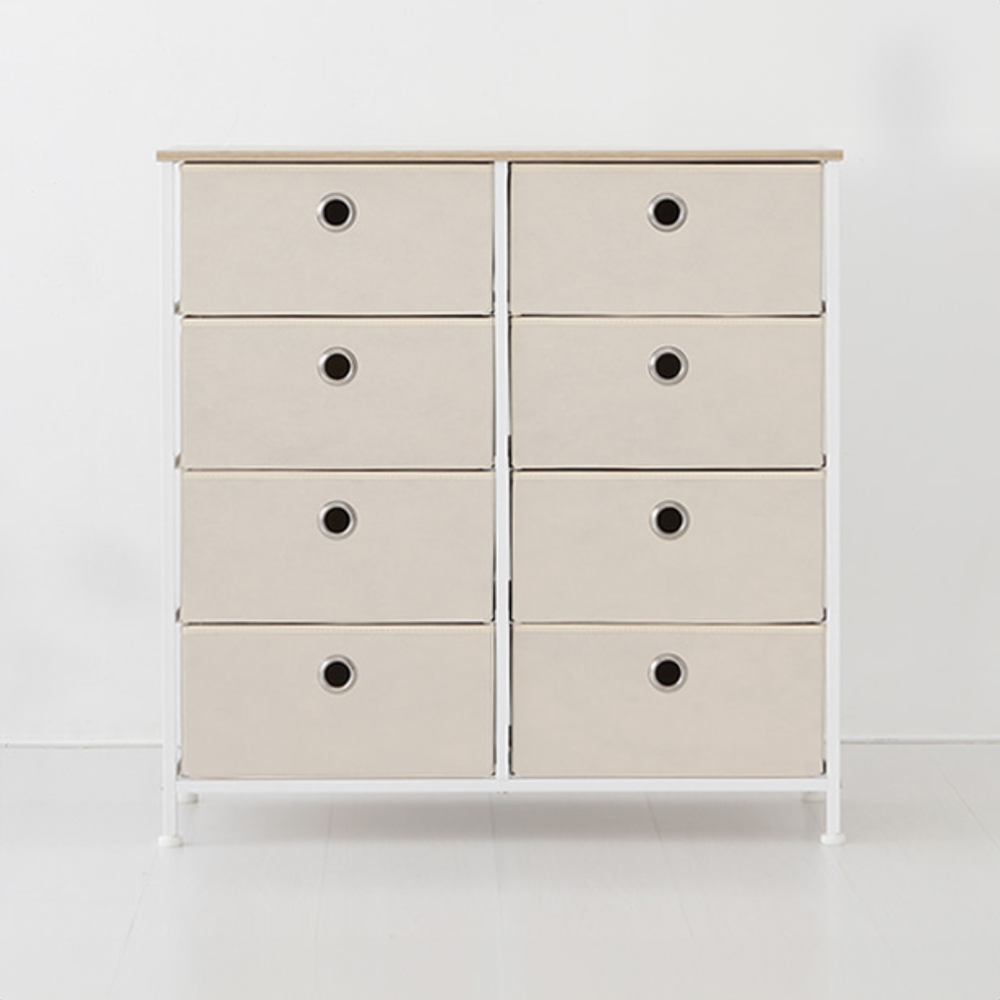 NOVEN 패브릭 서랍장 8칸 800815 800x300x815mm, 4단, 크림 6426.9211 - 메인 이미지