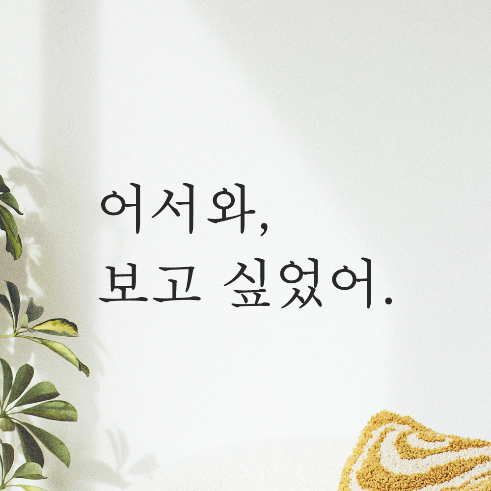 인테리어 매장 가게 카페 집 현관문 레터링 스티커 어서와 보고 싶었어 L-095S 검정 이미지 7