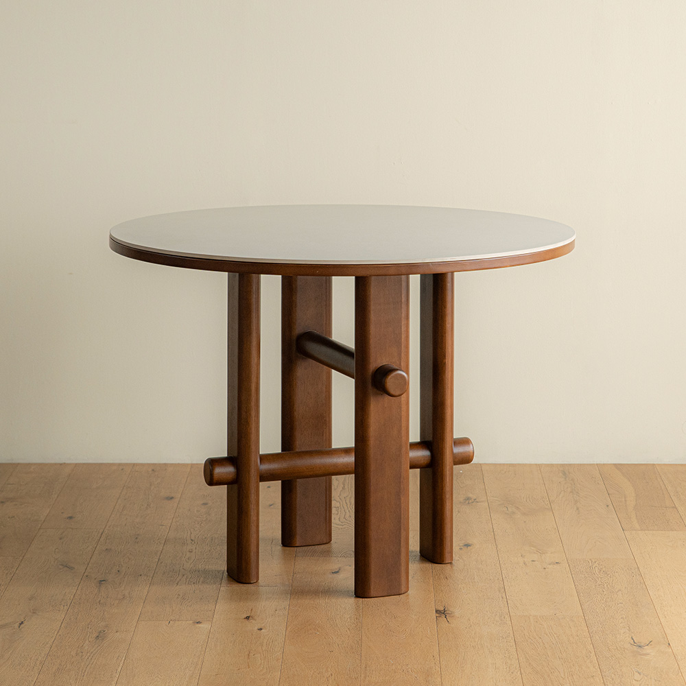 마렛 원목 원형 포세린 세라믹 테이블 1000