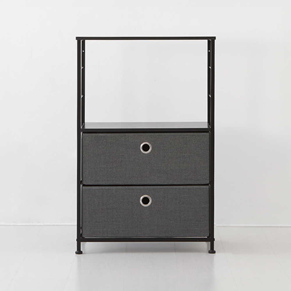NOVEN 패브릭 서랍장 560860 550x300x855mm, 2단, 다크그레이 6130.7572 - 메인 이미지