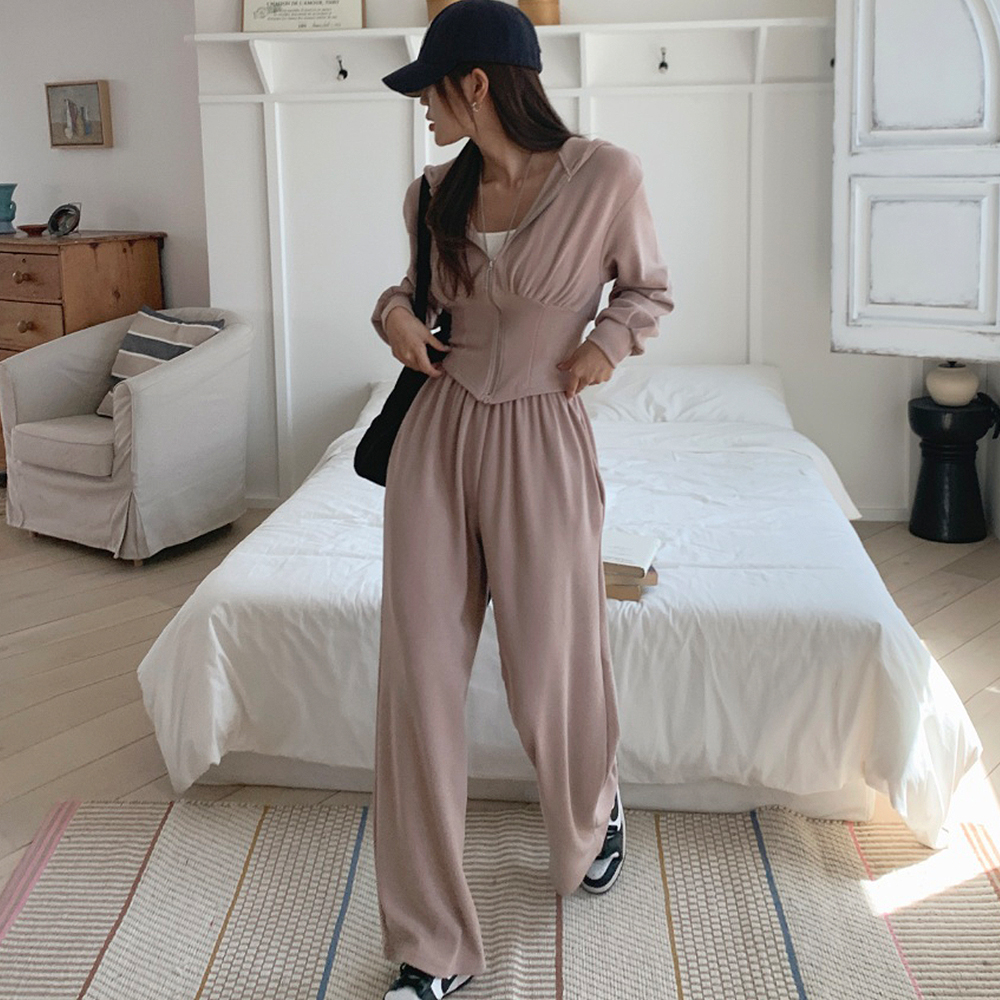 레이온 편한 고무줄 바지 일자 와이드 여성통바지 - 상세 이미지 5