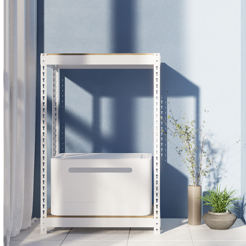 철앵글 대피실 수납장 캠핑장비 짐보관 실외기 랙 제작 110x30x90 2단