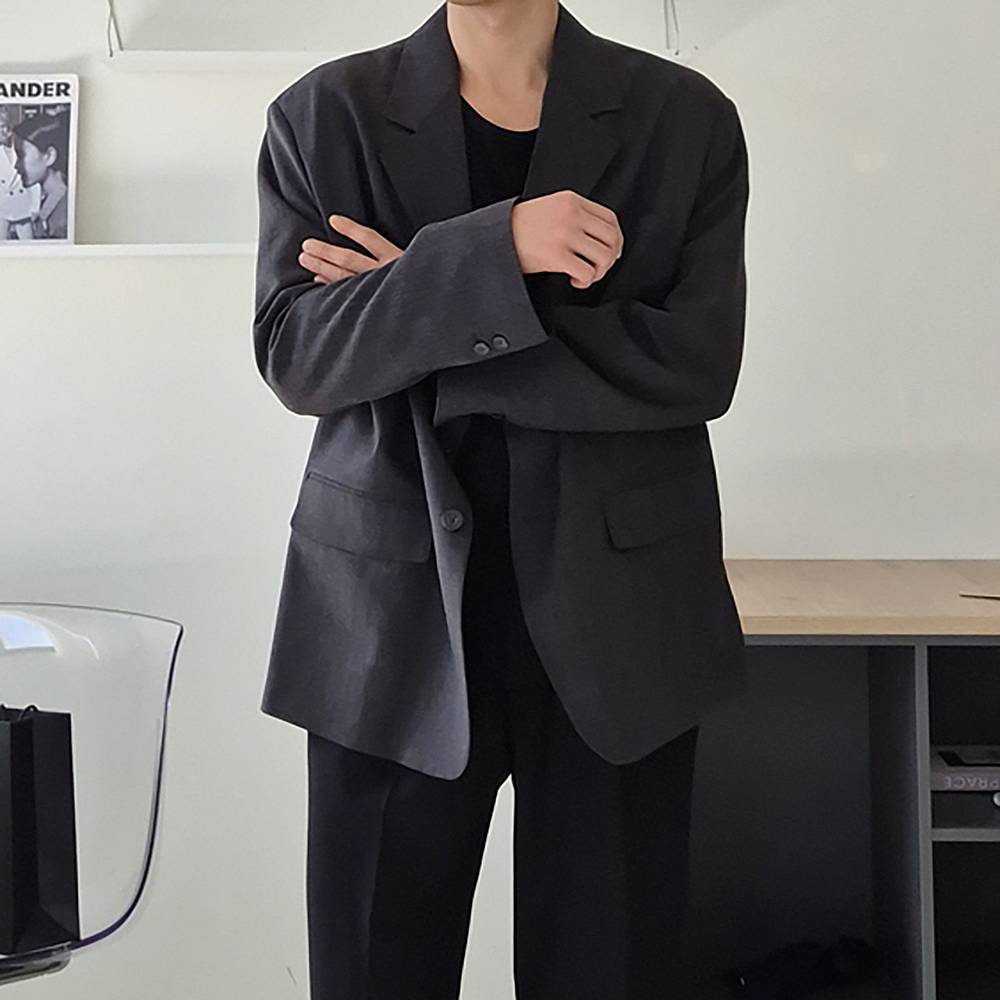 남자 자켓 오버핏 남성 마이 남자 블레이저 - 상세 이미지 2