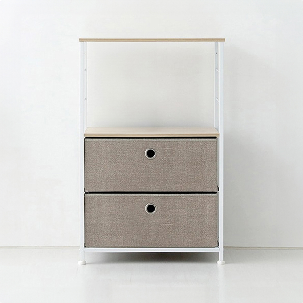 NOVEN 패브릭 서랍장 560860 550x300x855mm, 2단, 베이지 8438.1002 - 메인 이미지