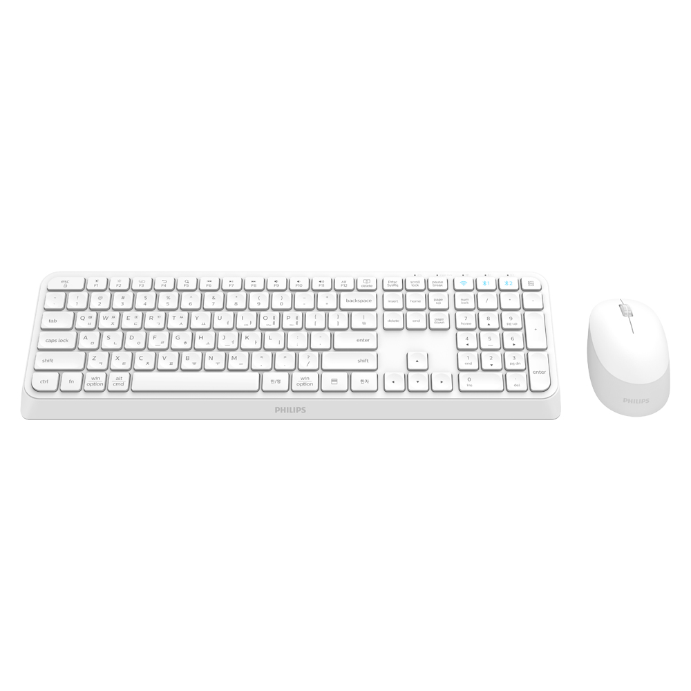 필립스 멀티 페어링 무선 키보드 마우스 세트 SPT6407 화이트 이미지 6