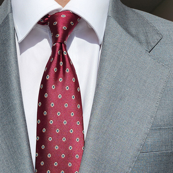 제임스핏 도트 클래식 패턴 남성 정장 명품넥타이 레드