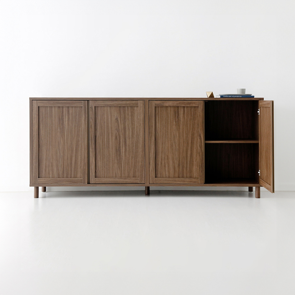 미란스 4문 수납장 20085 CAM85200 2000x400x855mm, 2단, 미들브라운 9008.8264 - 상세 이미지 3