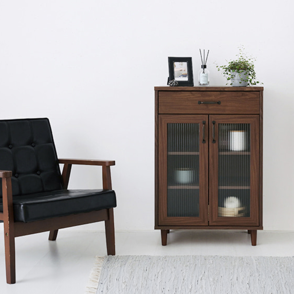레탄토 서랍문 수납장 CHM9060 600x400x900mm, 2단, 브라운월넛베니어 1470.8630 - 상세 이미지 4