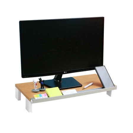 국산 스마트독 브릿지 알루미늄 우드 모니터 노트북 받침대 L321 대형 책상 정리 거치대