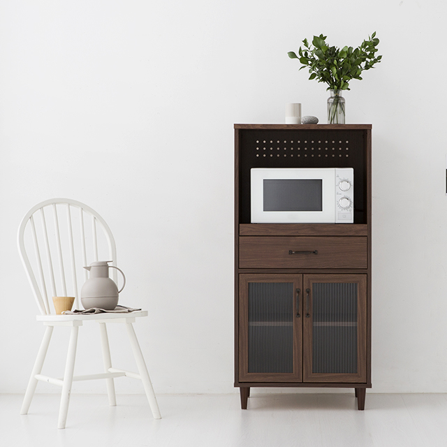 레탄토 렌지대 수납장 PWM12560L 60x45x125, 3단, 브라운월넛베니어 3048.9604