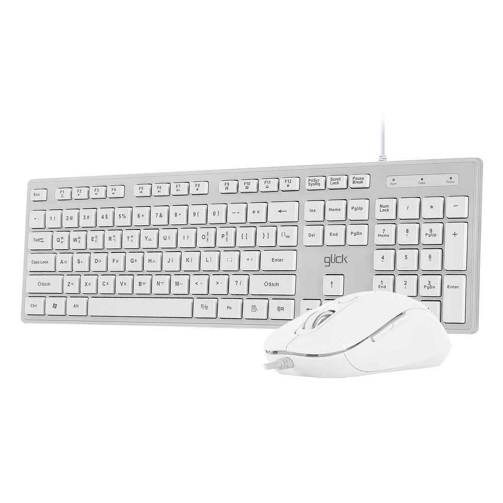 지클릭커 오피스프로 인체공학 저소음 유선 키보드 마우스 키스킨 세트 GMK-300 퍼플 - 상세 이미지 3