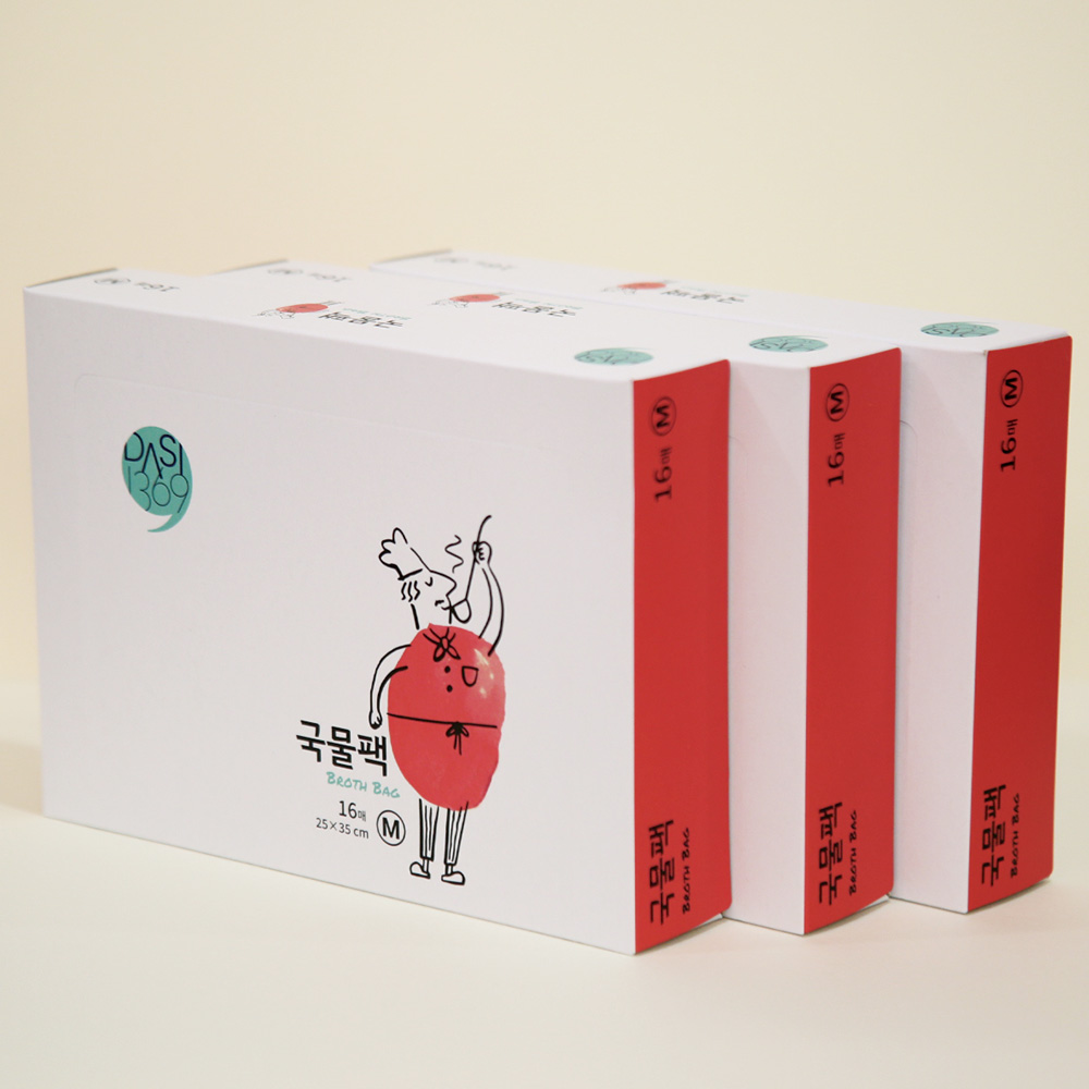 국물팩 중형 16매입X3팩 육수망 육수용 국물백 국물용백 거름망 공티백 차거름망 - 상품 이미지
