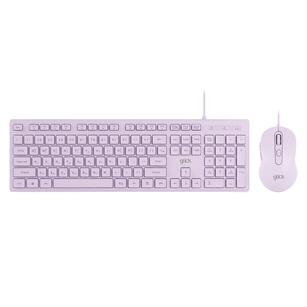 지클릭커 오피스프로 인체공학 저소음 유선 키보드 마우스 세트 GMK-300 화이트 - 상세 이미지 3
