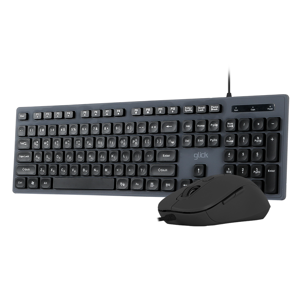 지클릭커 오피스프로 인체공학 저소음 유선 키보드 마우스 키스킨 세트 GMK-300 퍼플 - 상세 이미지 2