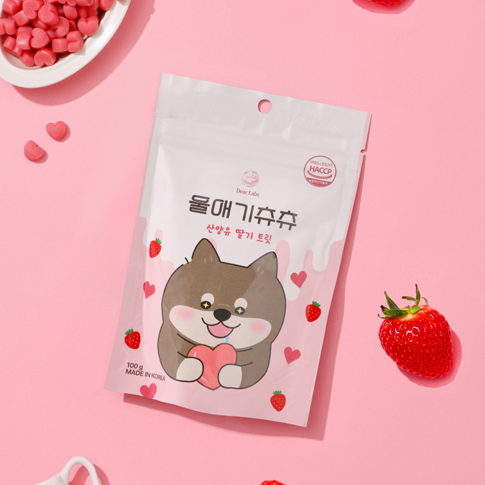 디어랩스 강아지간식 울애기츄츄 트릿세트 (고구마치즈 + 산양유딸기) 노즈워크트릿 져키 - 상세 이미지 5