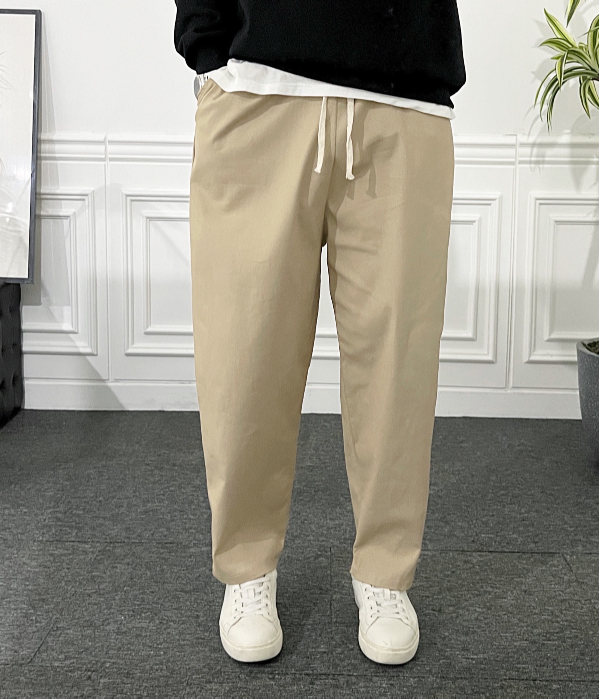 (1+1) 남자 바지 배기 와이드 밴딩 벌룬팬츠 - 상세 이미지 2