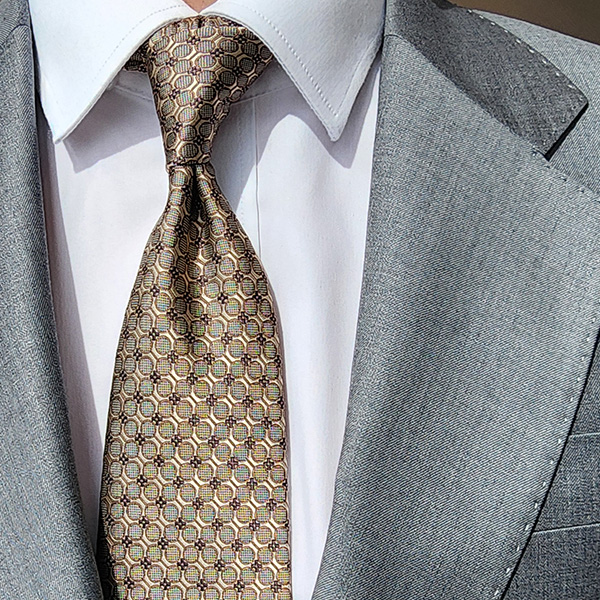 제임스핏 이태리 명품감성 고급패턴 남성 정장넥타이 베이지