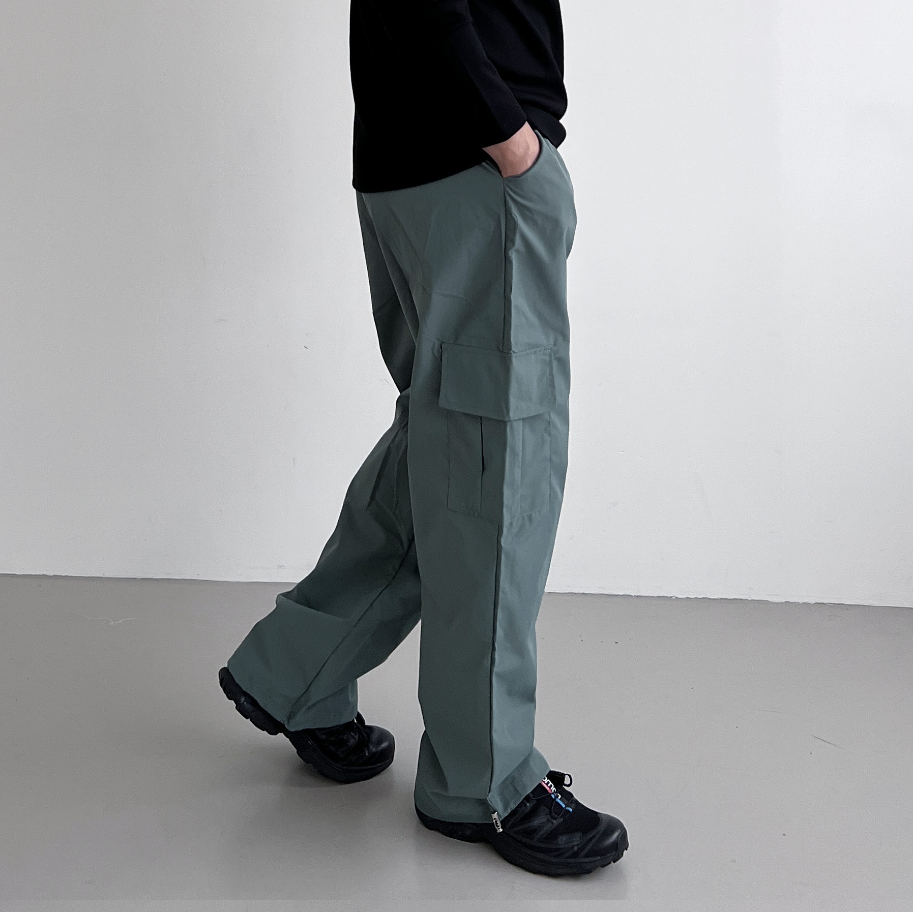 1+1 나일론카고팬츠 남자바스락바지 와이드팬츠 - 상세 이미지 3