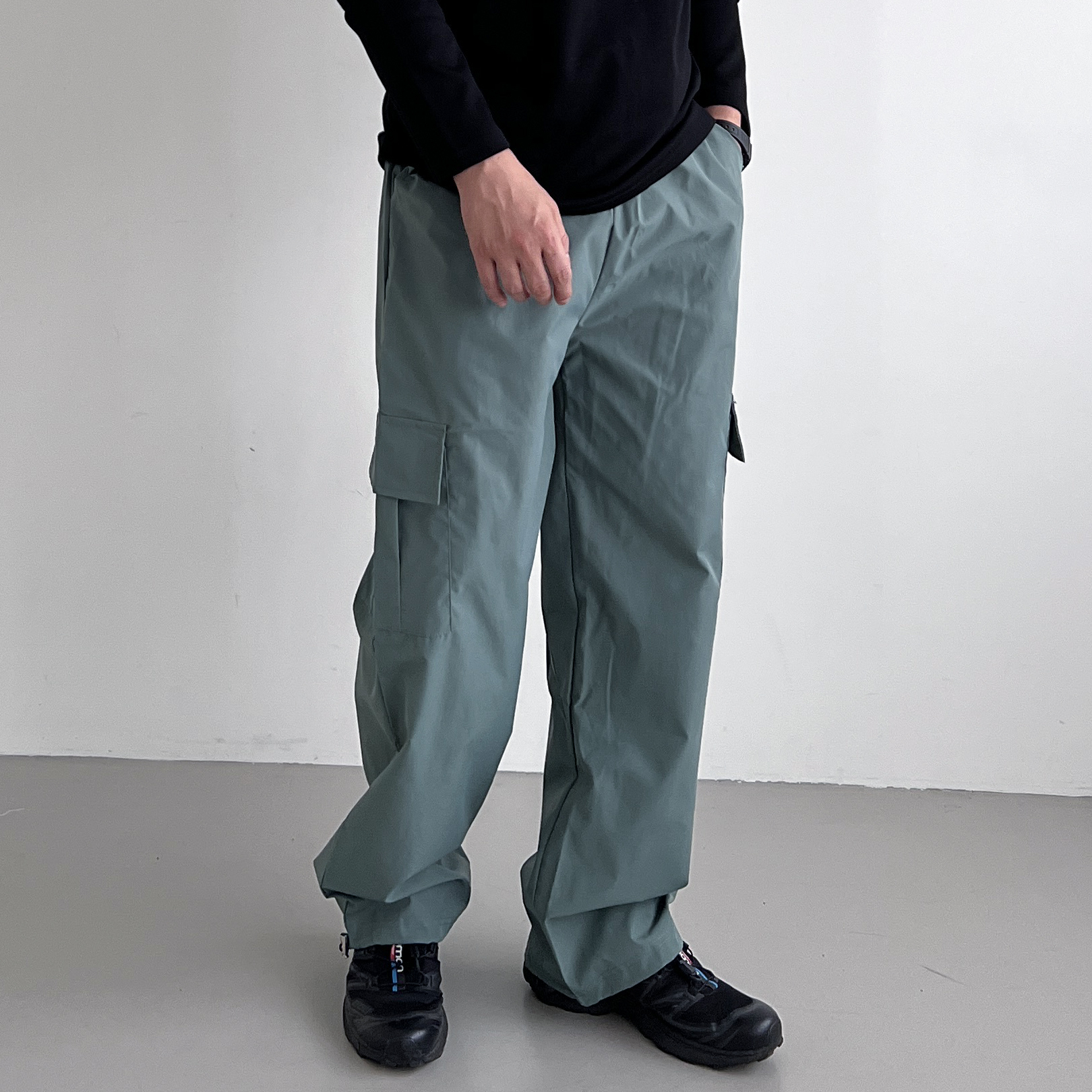 1+1 나일론카고팬츠 남자바스락바지 와이드팬츠 - 상세 이미지 2