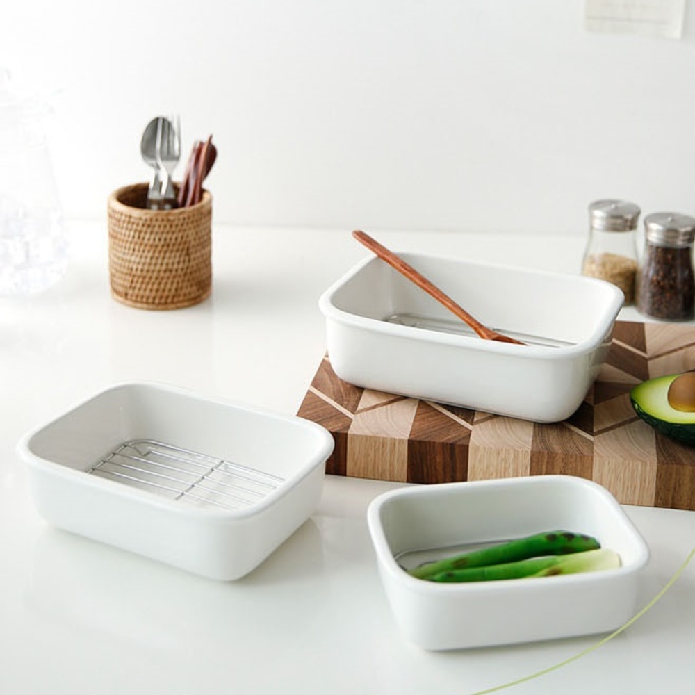 직사각 하이 세라믹 밧드 오븐용트레이 발뮤다 에어프라이어용기 전자레인지그릇 소