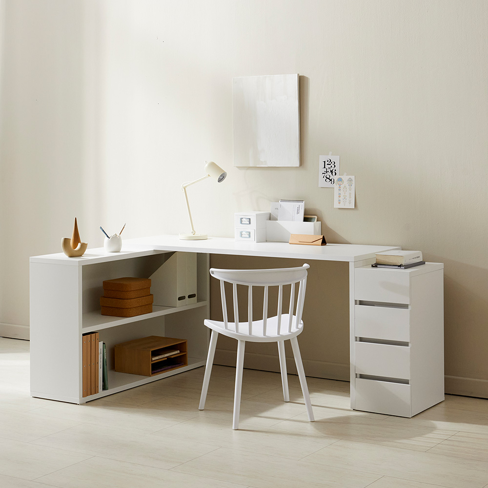 베스트리빙 아이비 ㄱ자 L형 코너형 책상 학생 컴퓨터 1400 와이드 데스크