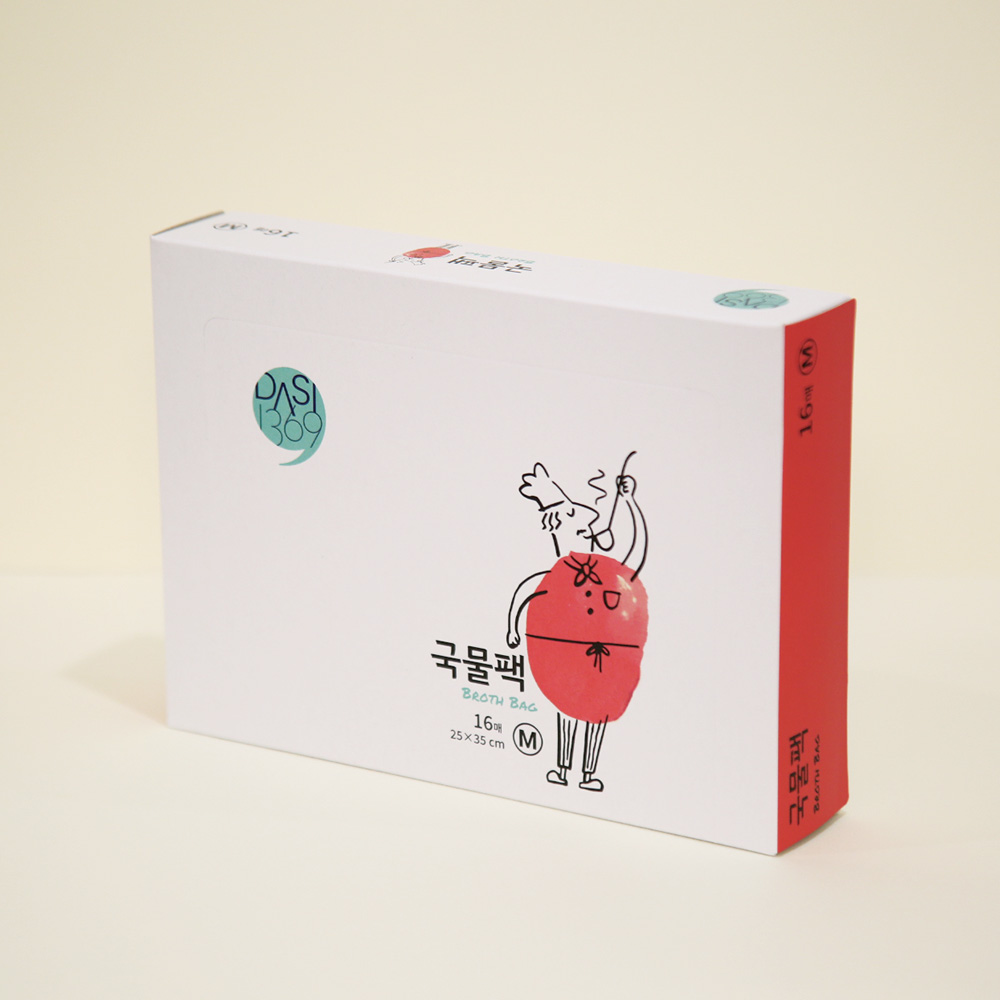 국물팩 중형 16매입 육수망 국물망 육수용 다시팩 국물백 육수거름망 찻잎거름망 - 상품 이미지