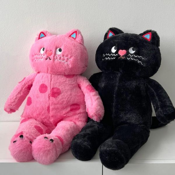 데데리트 키치 힐끗 고양이 귀여운 쿠션 바디필로우 애착인형 집들이 여자친구 생일 선물 : 베리베리샵A