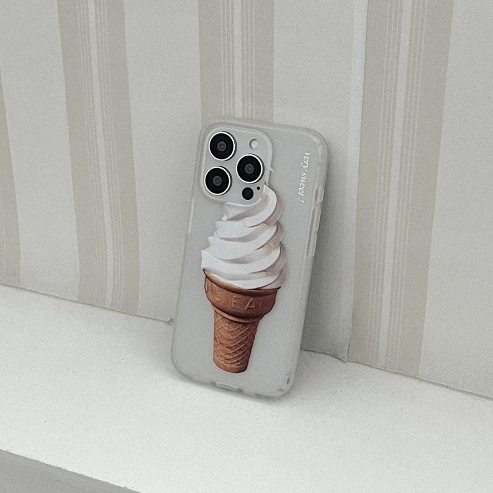 sweet ice cream 아이폰 15 pro 케이스 클리어 반투명 젤리 - 상세 이미지 3