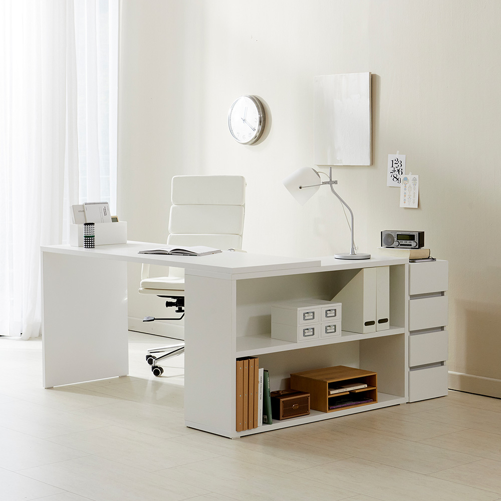 베스트리빙 아이비 ㄱ자 L형 코너형 책상 학생 컴퓨터 1400 와이드 데스크