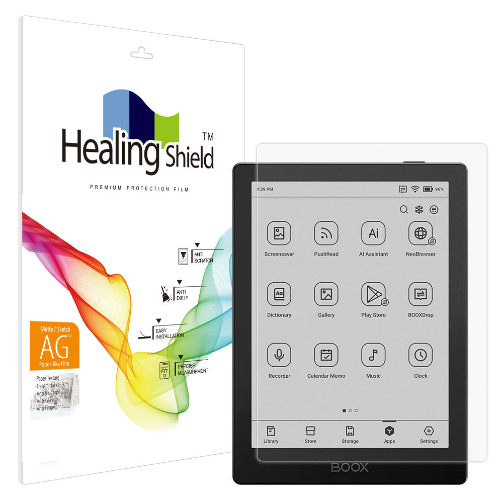 이북리더기 보호필름 부착 이미지