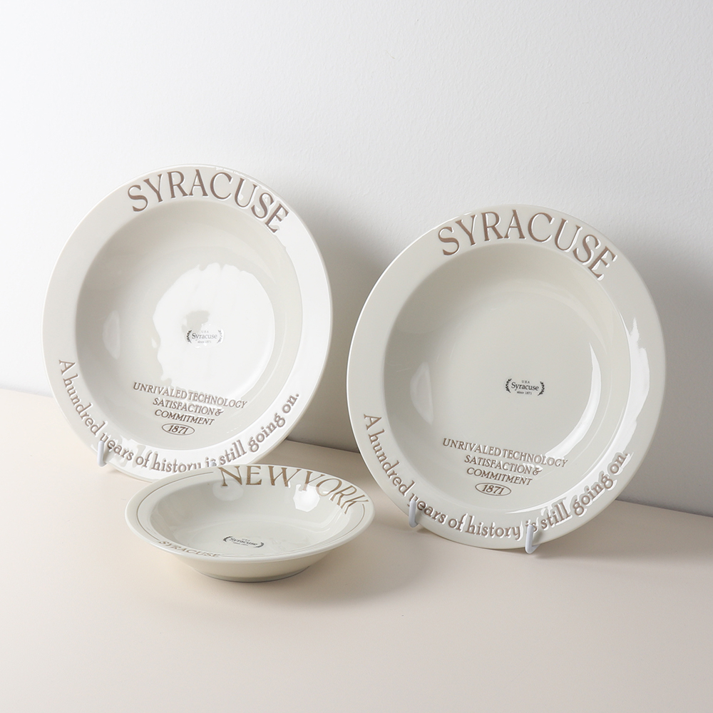 일본 시라쿠스 레터링 파스타 그릇세트 3P 집들이 선물 파스타2p+찬기1p