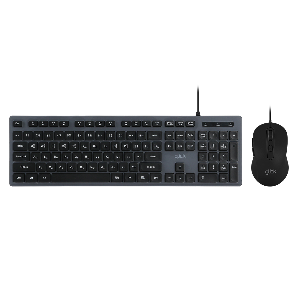 지클릭커 오피스프로 인체공학 저소음 유선 키보드 마우스 세트 GMK-300 화이트 - 상세 이미지 4